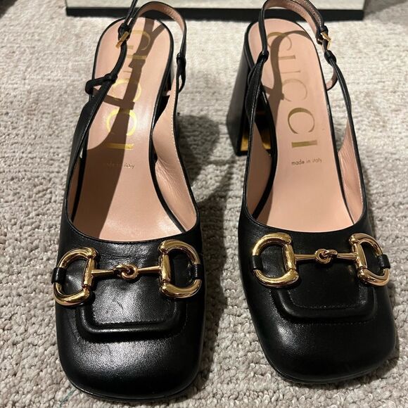 GUCCI MID-HEEL SLINGBACK WITH HORSEBIT - Picture 4 of 16
